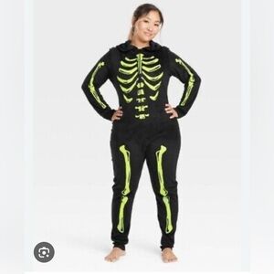 Glow-In-The-Dark Skeleton Family Sleep Ware,- Women Extra Large, Union suit,